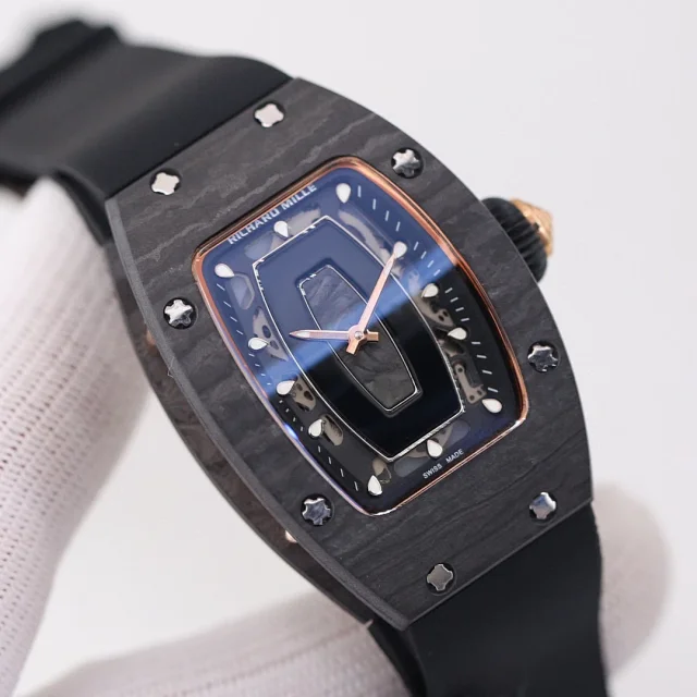 Richard Mille Watches Tonneau Crystal-Set Watch with Rubber Strap product detail image 7