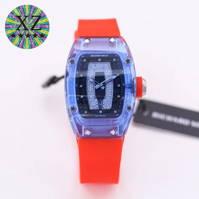 Richard Mille Watches Tonneau Crystal-Set Watch with Rubber Strap product detail image 22
