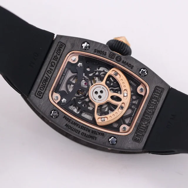 Richard Mille Watches Tonneau Crystal-Set Watch with Rubber Strap product detail image 11