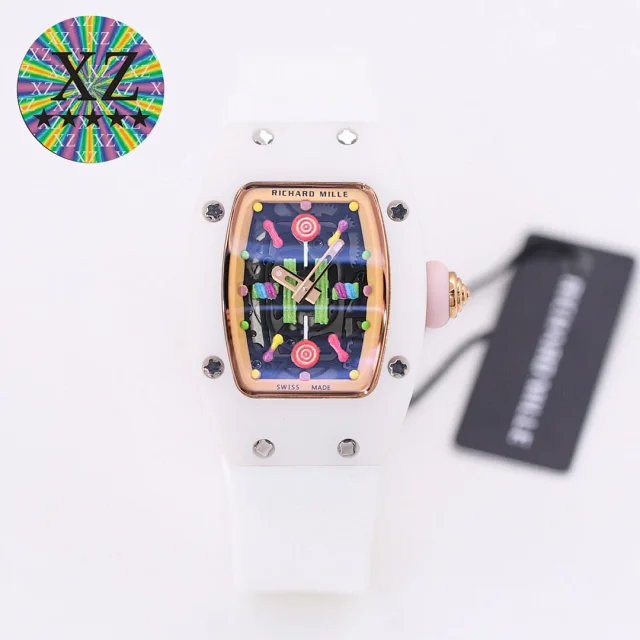 Richard Mille Watches Tonneau Crystal-Set Watch with Rubber Strap product detail image 27