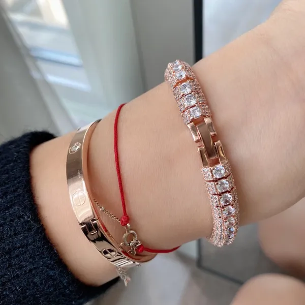 Cartier Love Bracelet and Paved Crystal Watch Rose Gold Women's Accessories Set Jewelry - 31