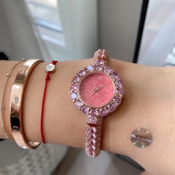 Cartier Love Bracelet and Paved Crystal Watch Rose Gold Women's Accessories Set Jewelry - 27