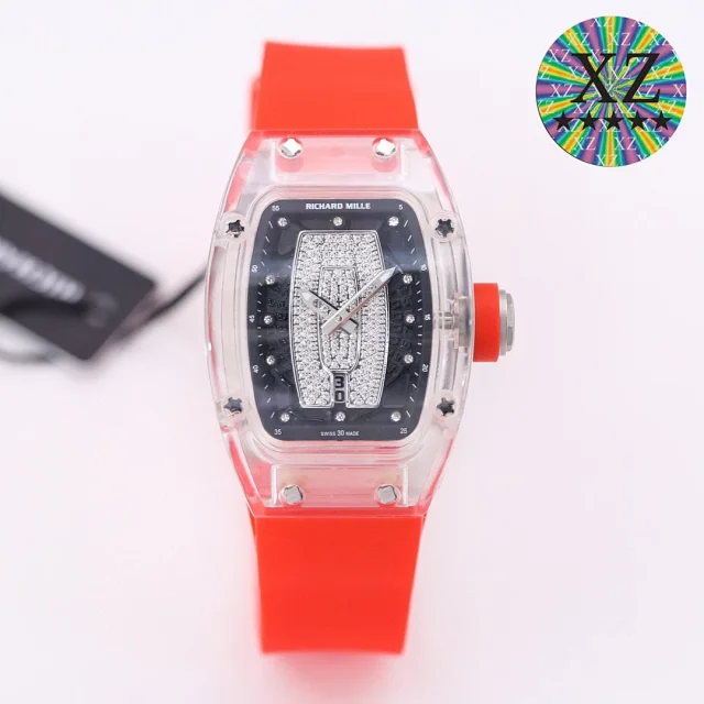 Richard Mille Watches Tonneau Crystal-Set Watch with Rubber Strap product detail image 23
