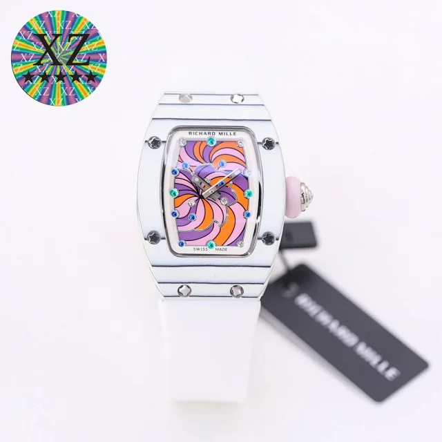 Richard Mille Watches Tonneau Crystal-Set Watch with Rubber Strap product detail image 28
