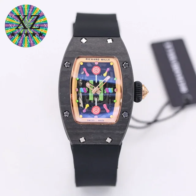 Richard Mille Watches Tonneau Crystal-Set Watch with Rubber Strap product detail image 19