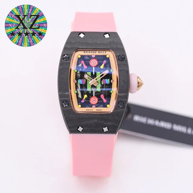Richard Mille Watches Tonneau Crystal-Set Watch with Rubber Strap product detail image 26