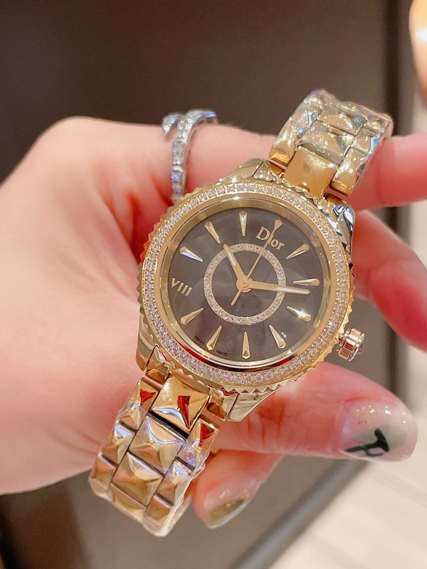 Dior VIII Rose Gold Diamond-Set Quartz Watch Watches - 46