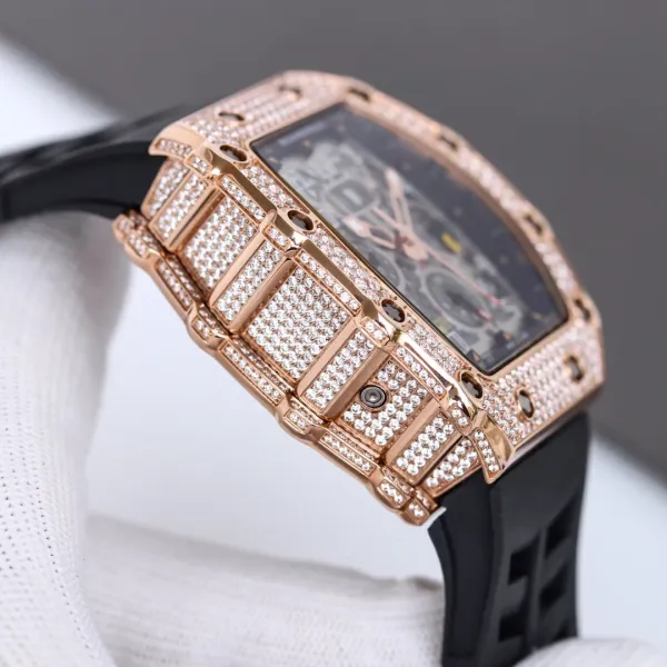 Richard Mille RM 011 Rose Gold Diamond Bezel Chronograph Watch Watches - 17