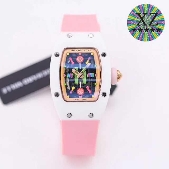 Richard Mille Watches Tonneau Crystal-Set Watch with Rubber Strap product detail image 25