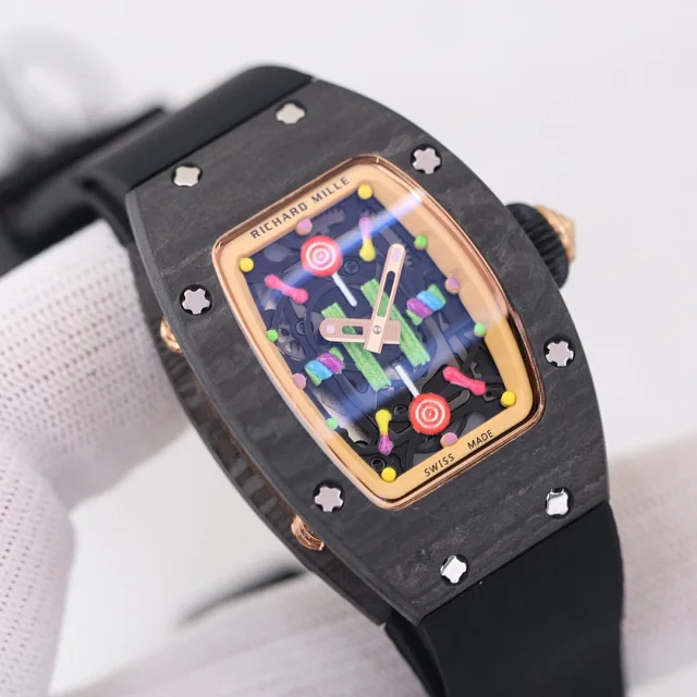 Richard Mille Watches Tonneau Crystal-Set Watch with Rubber Strap product detail image 20