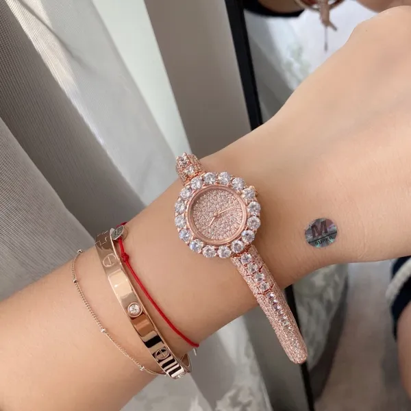 Cartier Love Bracelet and Paved Crystal Watch Rose Gold Women's Accessories Set Jewelry - 11