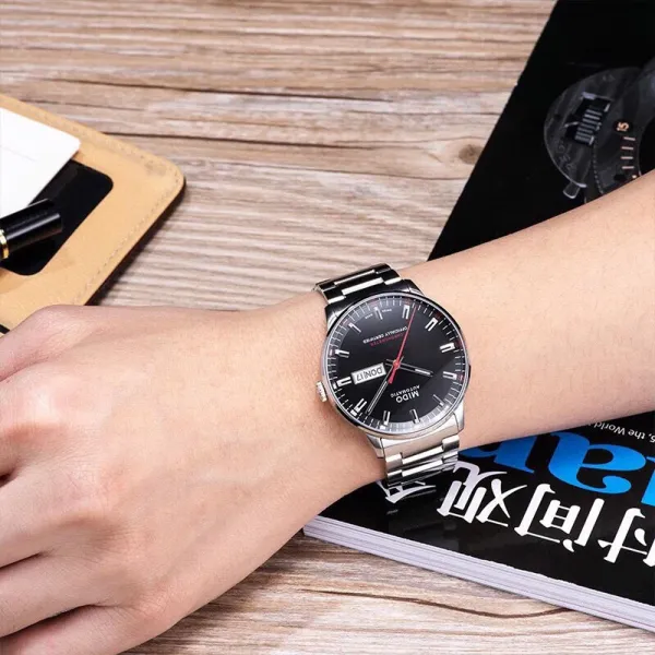 Design Mido Chronometer Automatic Silver Dial Rose Gold Bezel Mechanical Watch Watches - 25