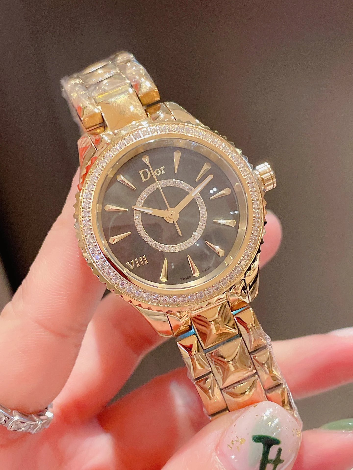 Dior VIII Rose Gold Diamond-Set Quartz Watch Watches - 47