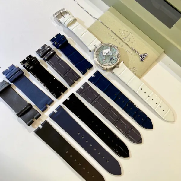 Van Cleef & Arpels Poetic Complications Clouds and Swallows White Mother-of-Pearl Dial White Alligator Strap Watch Watches - 10