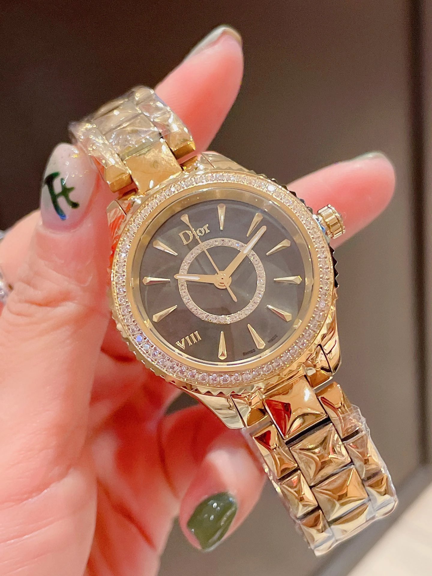 Dior VIII Rose Gold Diamond-Set Quartz Watch Watches - 48