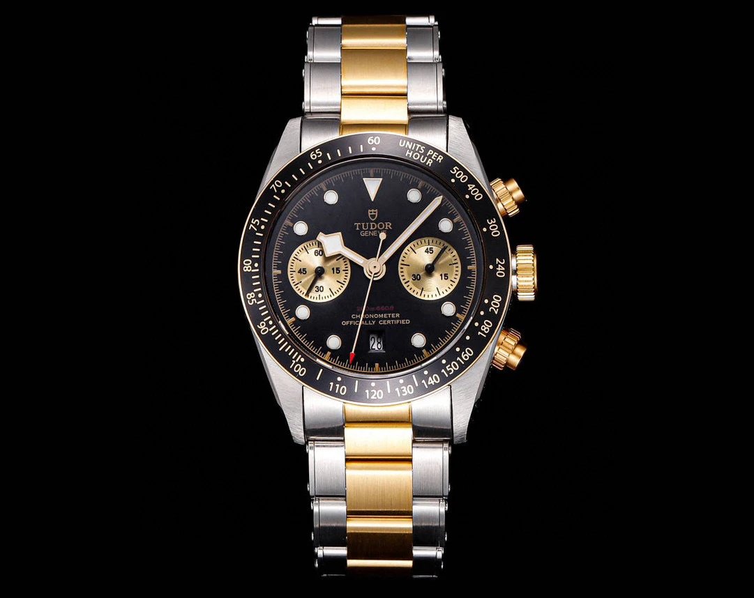 Design Tudor Black Bay Chrono S&G Gold Beige Dial Mechanical Watch Watches - 28