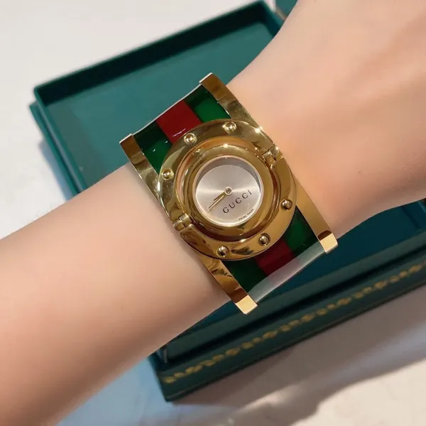Gucci G-Timeless Chronograph Green Red Stripe Silver Watch Watches - 16
