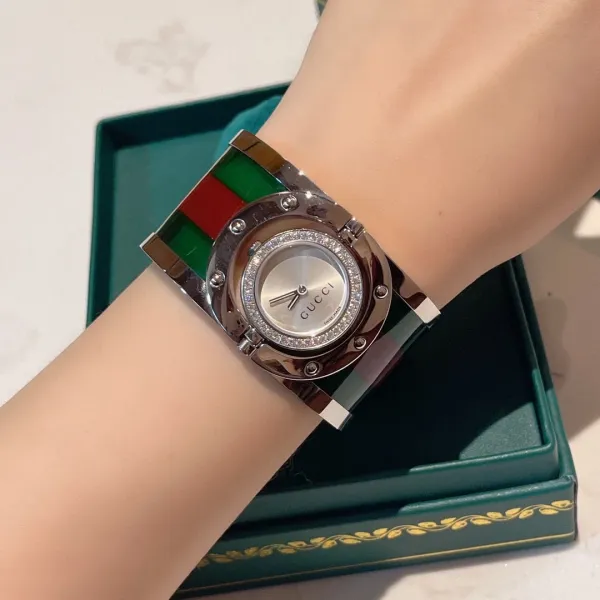 Gucci G-Timeless Chronograph Green Red Stripe Silver Watch Watches - 13