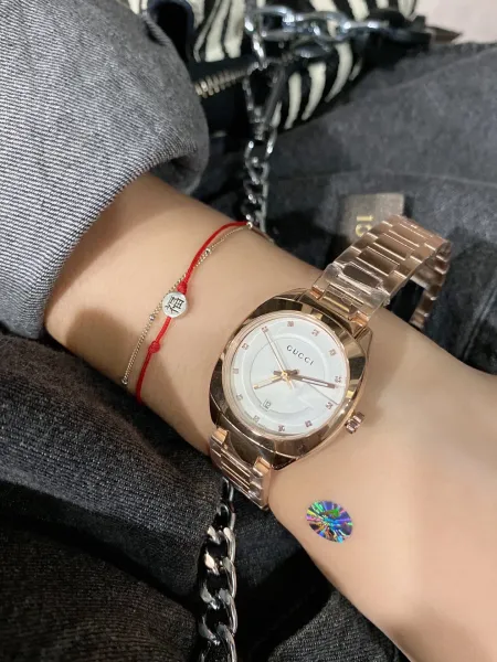 Gucci G-Timeless Small Rose Gold White Dial Quartz Watch Watches - 15
