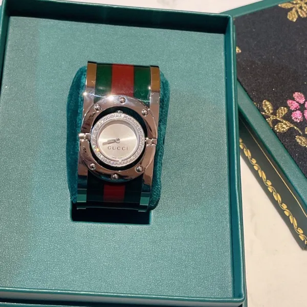 Gucci G-Timeless Chronograph Green Red Stripe Silver Watch Watches - 9