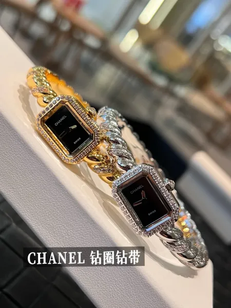 Chanel Première Éclat Gold-Tone Quartz Watch with Black Dial Watches - 3