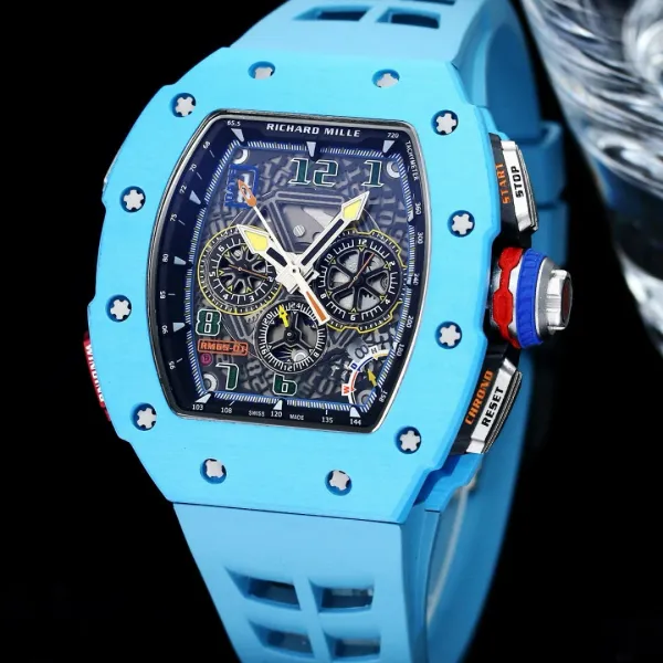 Richard Mille RM 05-01 Blue Carbon Fiber Chronograph Watch Watches - 6