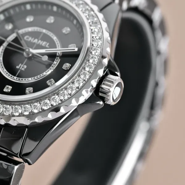 Chanel J12 Automatic White Ceramic Diamond Bezel Watch Watches - 34