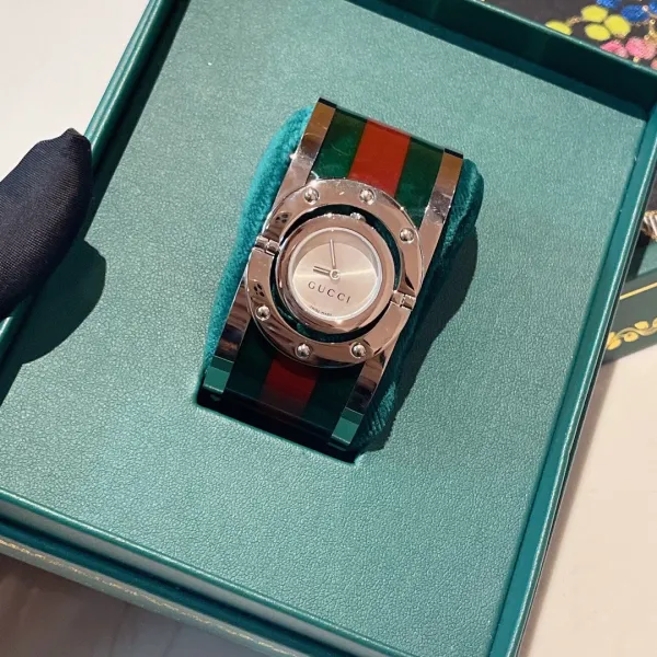 Gucci G-Timeless Chronograph Green Red Stripe Silver Watch Watches - 3