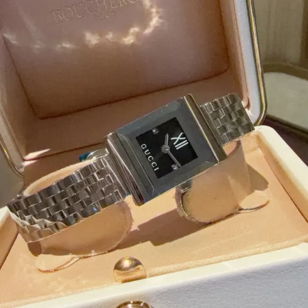 Gucci G-Timeless Square Pink Dial Silver Watch Watches - 21