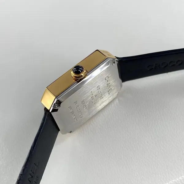 Chanel Premiere Watch Gold Diamond-Set White Dial Black Leather Strap Watches - 36
