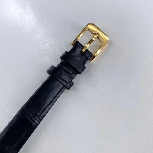 Chanel Premiere Watch Gold Diamond-Set White Dial Black Leather Strap Watches - 11
