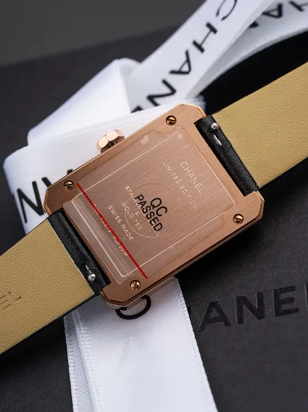 Chanel Mademoiselle Privé Watch Black and Gold Quartz Watch with Leather Strap Watches - 30