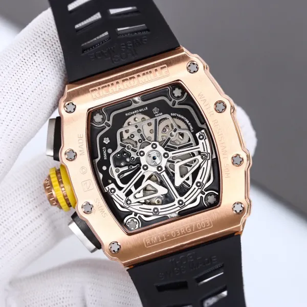 Richard Mille RM 011 Rose Gold Diamond Bezel Chronograph Watch Watches - 18