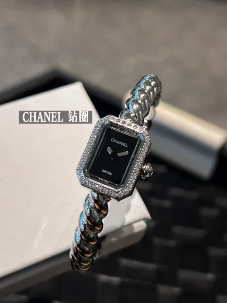 Chanel Première Éclat Gold-Tone Quartz Watch with Black Dial Watches - 26