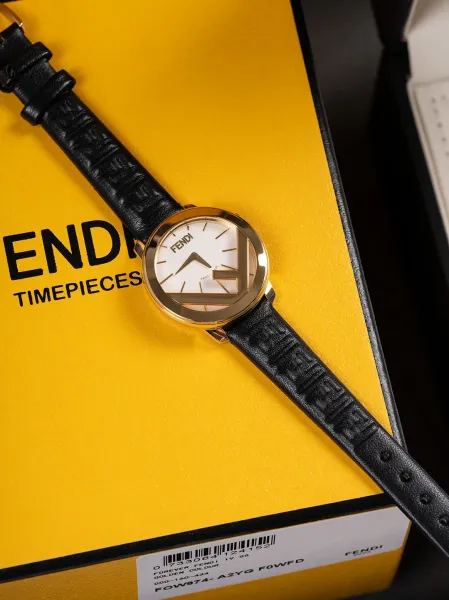 Fendi FF Logo Chronograph Rose Gold and Silver Watch Watches - 25
