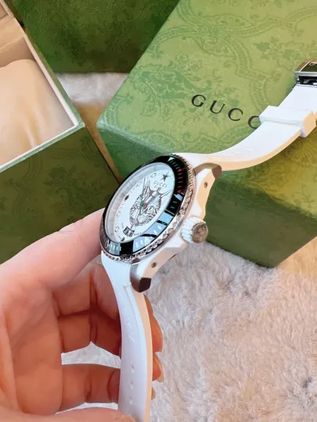 Gucci Dive Cat White Rubber Strap Watch Watches - 7
