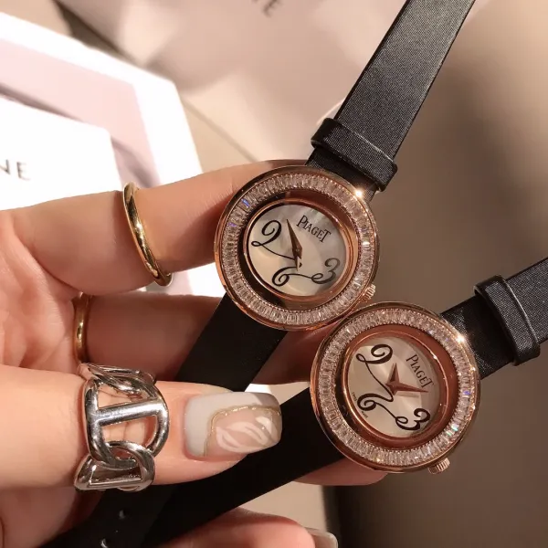 Design Piaget Possession White Strap Rose Gold Diamond Bezel Quartz Watch Watches - 21