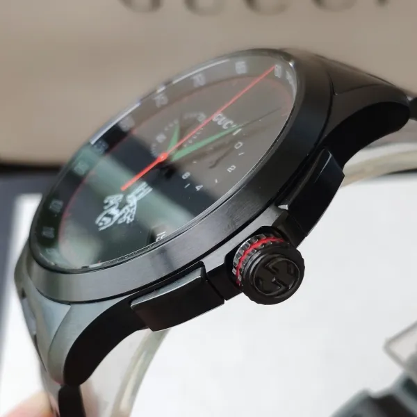 Gucci Grip Chronograph Black Matte with Green and Red Accents Watch Watches - 32