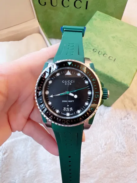 Gucci Dive Cat White Rubber Strap Watch Watches - 23