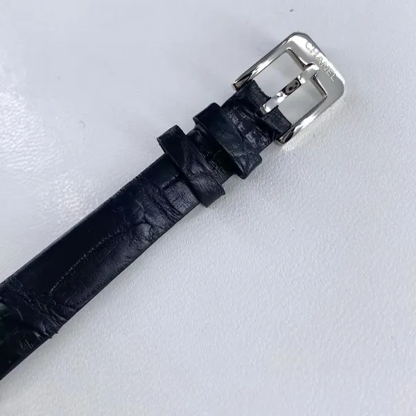 Chanel Premiere Watch Gold Diamond-Set White Dial Black Leather Strap Watches - 64