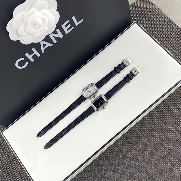 Chanel Premiere Watch Gold Diamond-Set White Dial Black Leather Strap Watches - 57