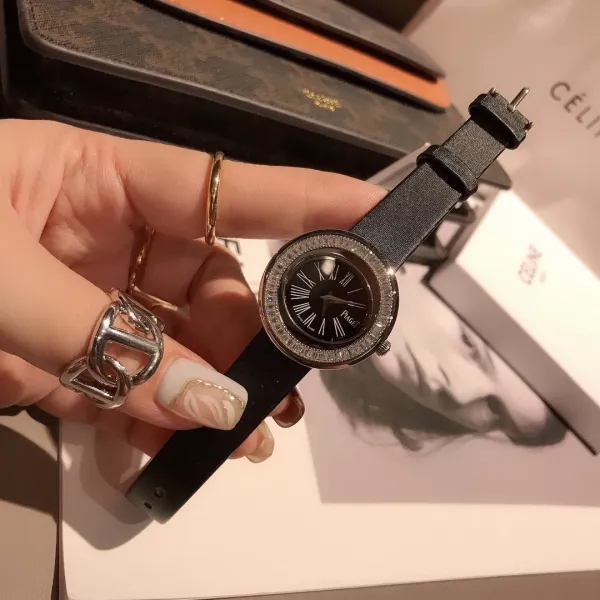 Design Piaget Possession White Strap Rose Gold Diamond Bezel Quartz Watch Watches - 34