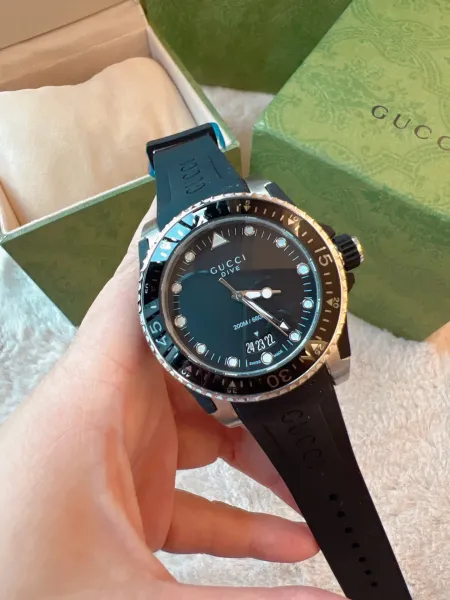 Gucci Dive Cat White Rubber Strap Watch Watches - 10