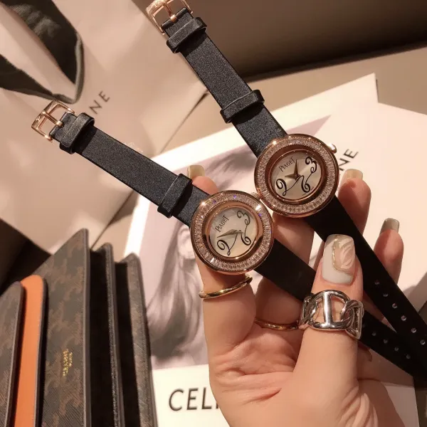 Design Piaget Possession White Strap Rose Gold Diamond Bezel Quartz Watch Watches - 20
