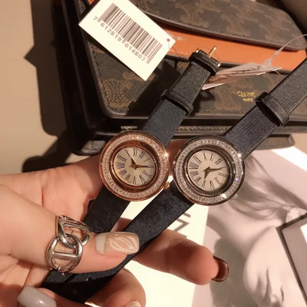 Design Piaget Possession White Strap Rose Gold Diamond Bezel Quartz Watch Watches - 39