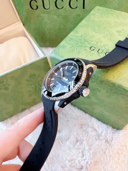 Gucci Dive Cat White Rubber Strap Watch Watches - 33