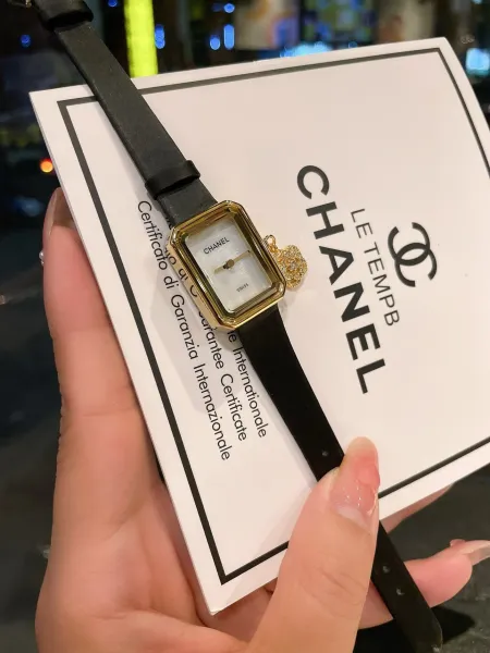 Chanel Première Rock Black Gold Quartz Watch with Camellia Charm Watches - 18