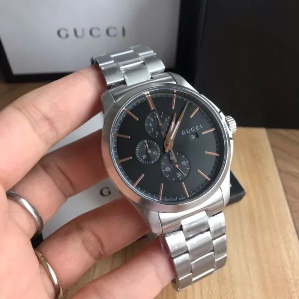 Gucci Grip Chronograph Black Matte with Green and Red Accents Watch Watches - 14