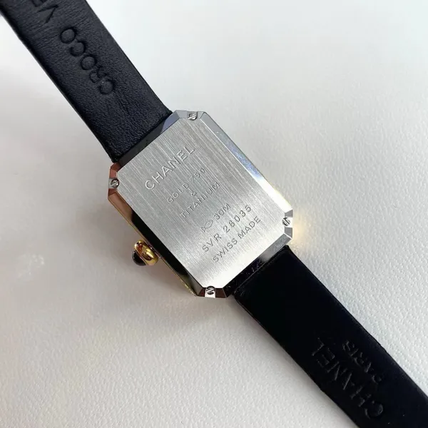 Chanel Premiere Watch Gold Diamond-Set White Dial Black Leather Strap Watches - 10