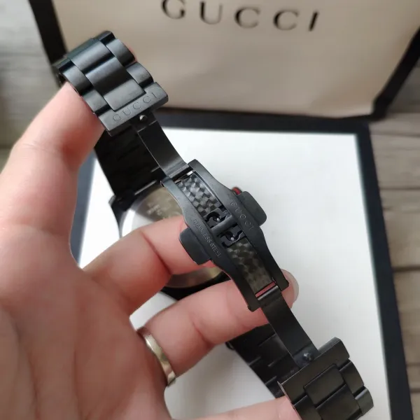 Gucci Grip Chronograph Black Matte with Green and Red Accents Watch Watches - 35
